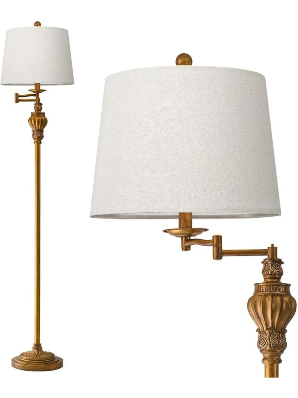Vintage Adjustable Floor Lamp with 350° Swing Arm, 61